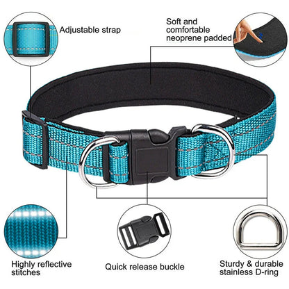 Vilo | Shock-absorbing reflective dog collar with dual D-rings