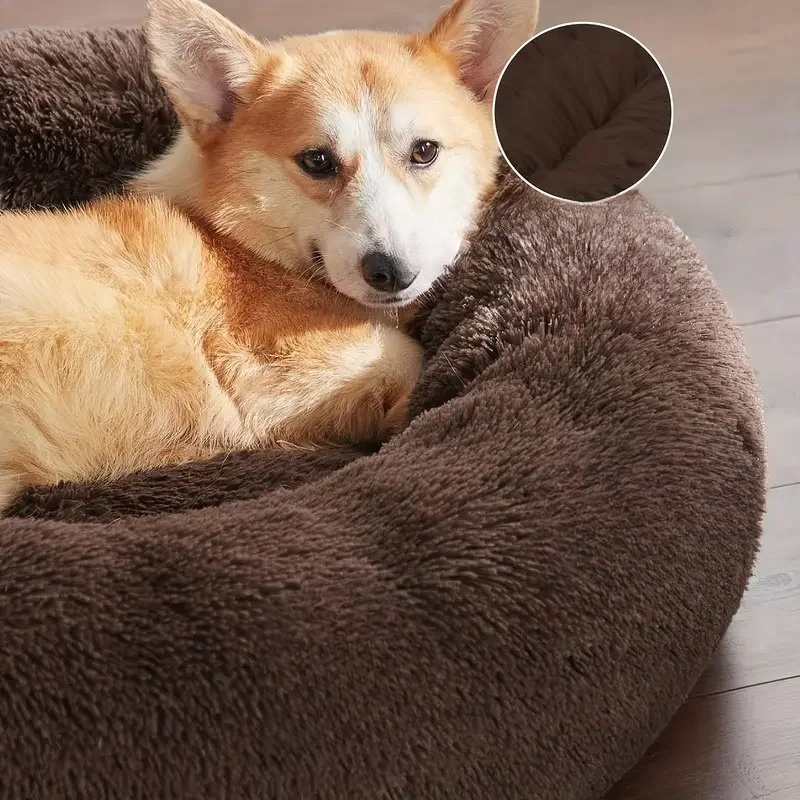 Milo Round Plush Dog Bed – Calming Comfort All Year Round