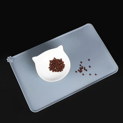 Waterproof Silicone Pet Food Mat – Non-Slip High-Lipped Feeding Pad for Dogs & Cats