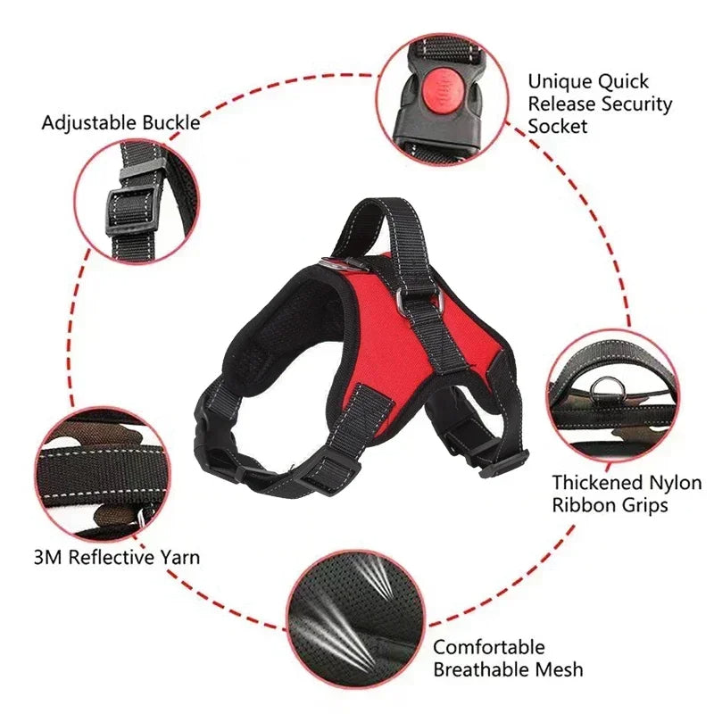 Ace Reflective Dog Harness Adjustable no-pull training vest