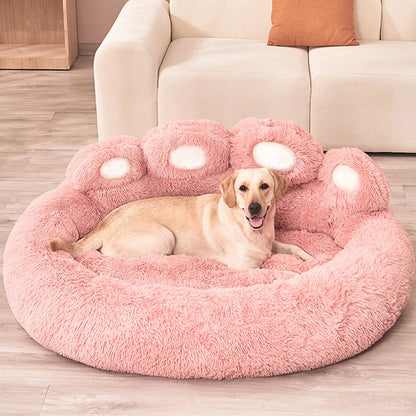 Luna™ Paw Plush Dog Bed – Cozy Comfort with a Playful Touch