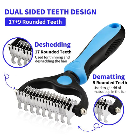 Max™ Dual-Sided Dog Grooming Brush Deshedding Tool For Tangles & Loose Fur