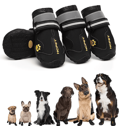 Waterproof Non-Slip Dog Shoes with Reflective Straps and Adjustable Fit