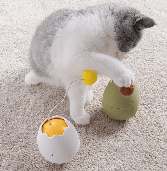 Interactive Knot Cat Toy – Moving ABS & Cotton Ball Design for Active Play