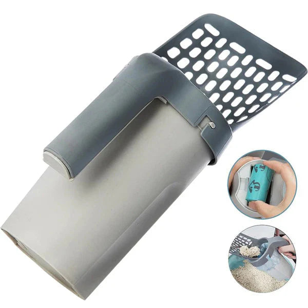 Self-Cleaning Cat Litter Scoop – With Built-In Waste Bin and Bags