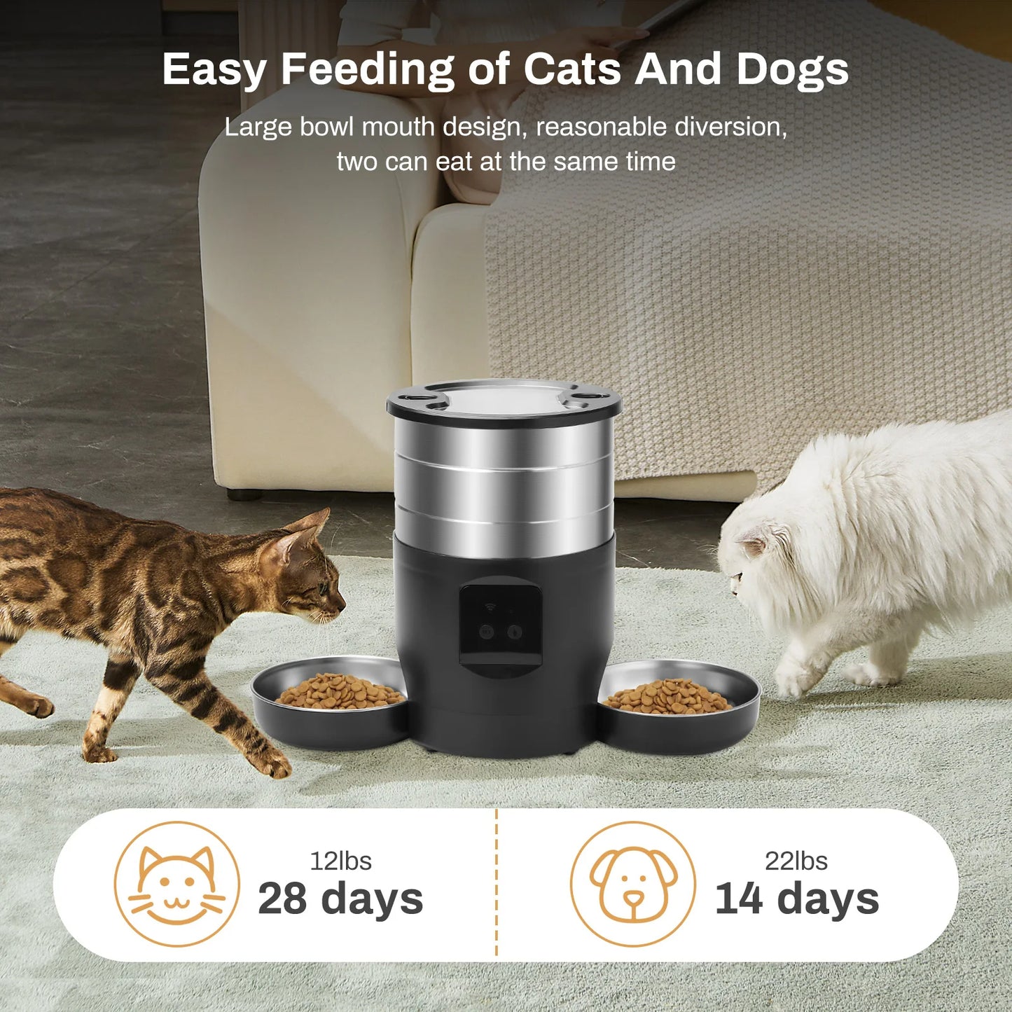 Bailey™ Smart Pet Feeder WiFi/Manual Automatic Food Dispenser