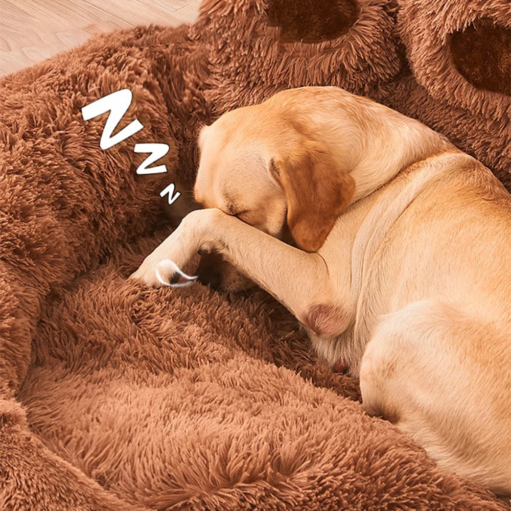 Luna™ Paw Plush Dog Bed – Cozy Comfort with a Playful Touch