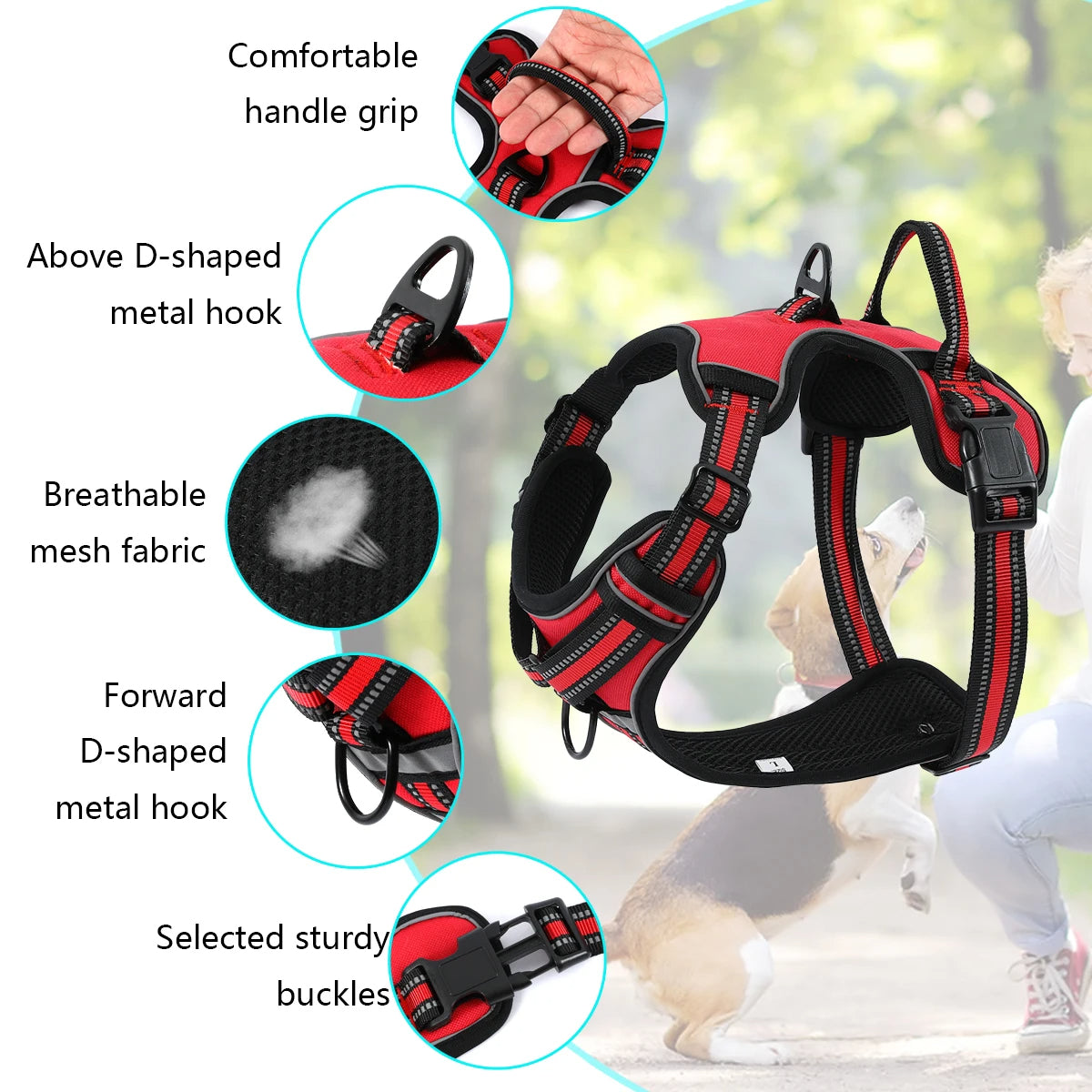 Rocky Reflective Dog Harness Adjustable and lightweight