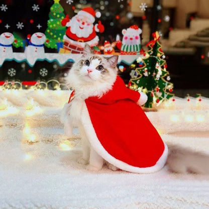 Santa Pet Cape – Christmas Costume for Cats and Small Dogs