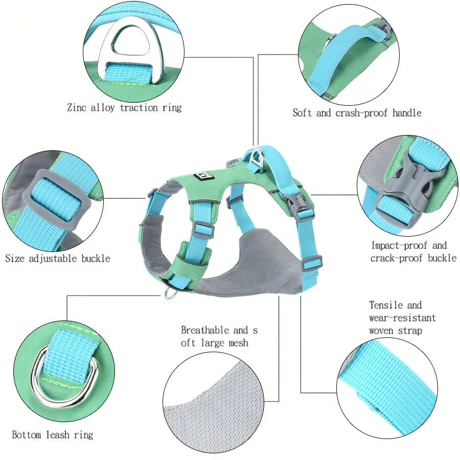Bella™ Reflective Waterproof Harness Comfortable, Adjustable Dog Harness