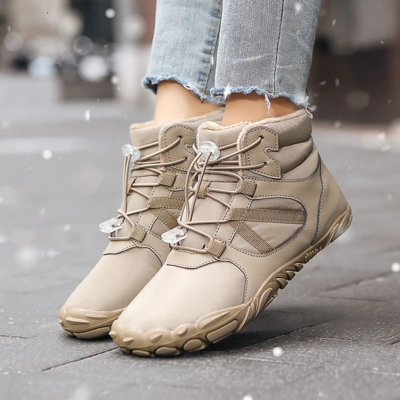 Plush Lined High Top Ankle Boots Anti Slip Casual Shoes Unisex