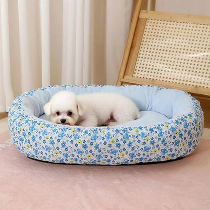 Daisy™ Floral Pet Bed – Cozy All-Season Comfort for Dogs & Cats