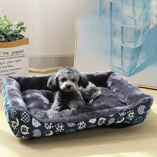 Milo™ Cozy Printed Pet Bed – Soft Comfort for Cats & Dogs