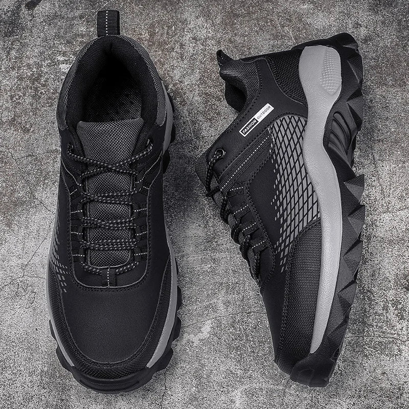 Men’s Hiking Sneakers – Lightweight Outdoor Leather Ankle Boots for Trekking & Walking