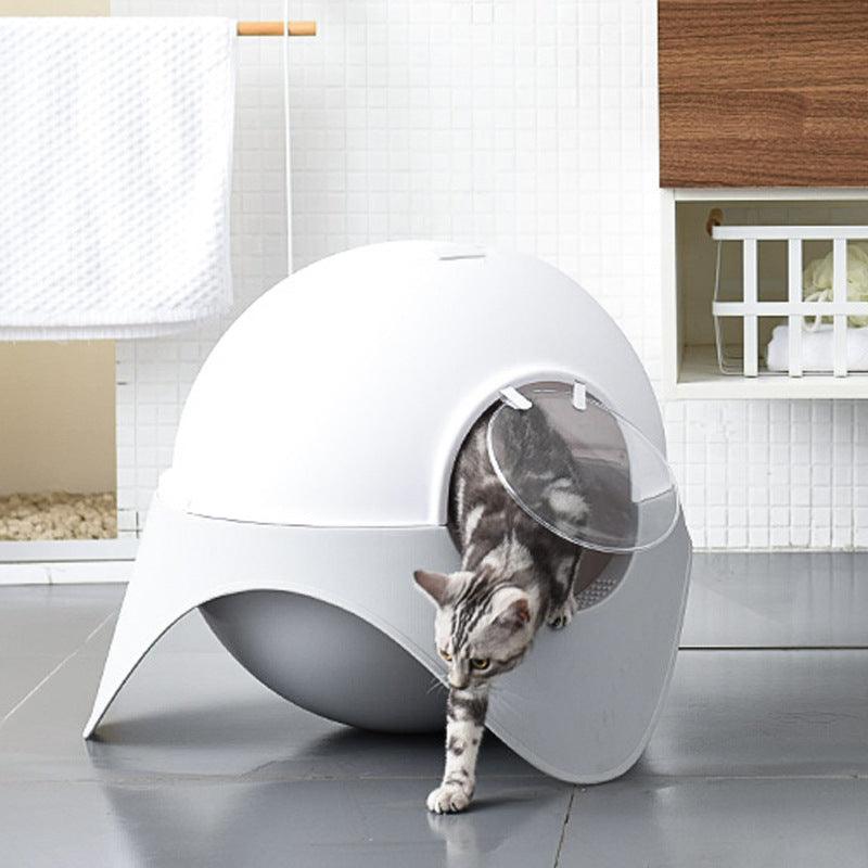 Enclosed Space Capsule Cat Litter Box – Modern, Odor-Controlled & Comfort-Focused