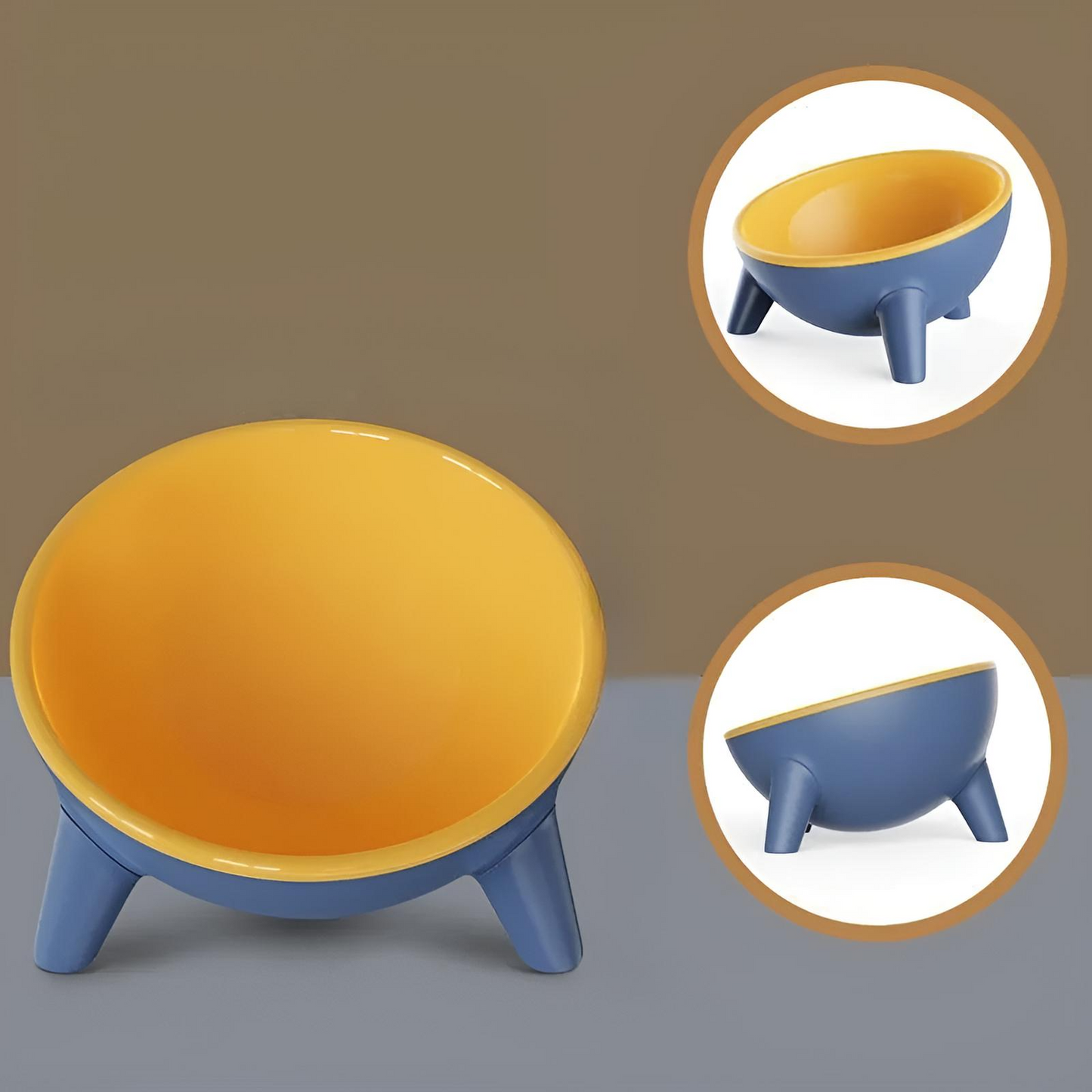 Raised Pet Food Bowl with Stand Tilted Design for Cats and Dogs