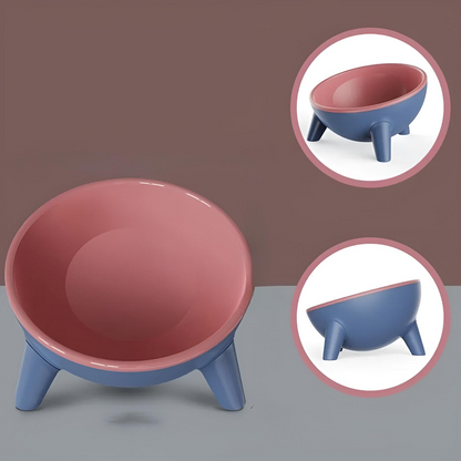 Raised Pet Food Bowl with Stand Tilted Design for Cats and Dogs