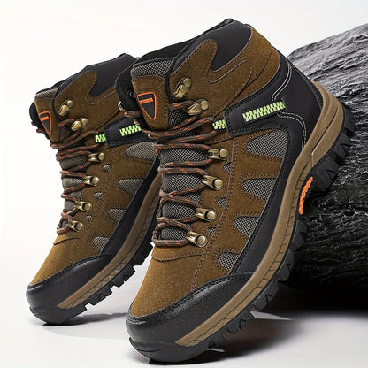 Men’s High-Top Hiking Boots – Durable Non-Slip Outdoor Leather Sneakers for Winter