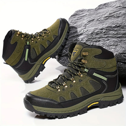 Men’s High-Top Hiking Boots – Durable Non-Slip Outdoor Leather Sneakers for Winter