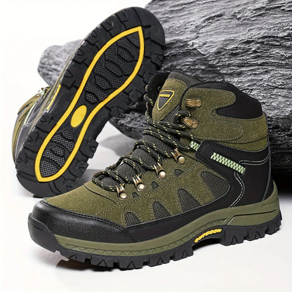 Men’s High-Top Hiking Boots – Durable Non-Slip Outdoor Leather Sneakers for Winter