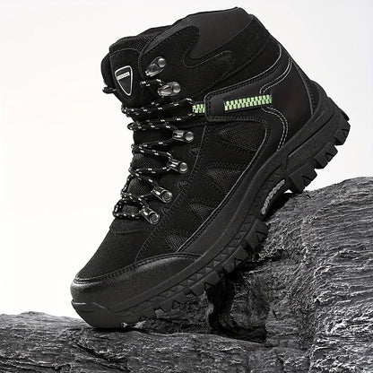 Men’s High-Top Hiking Boots – Durable Non-Slip Outdoor Leather Sneakers for Winter