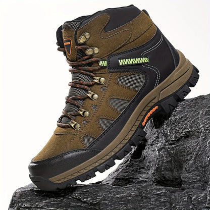 Men’s High-Top Hiking Boots – Durable Non-Slip Outdoor Leather Sneakers for Winter