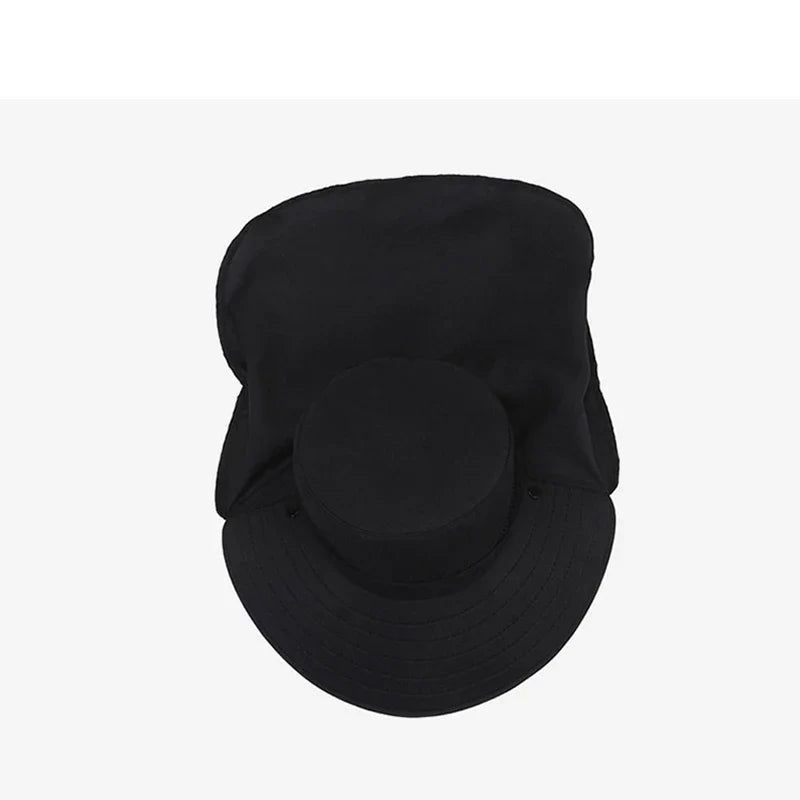 Outdoor Wide Brim Sun Hat with Neck Flap UV Protection