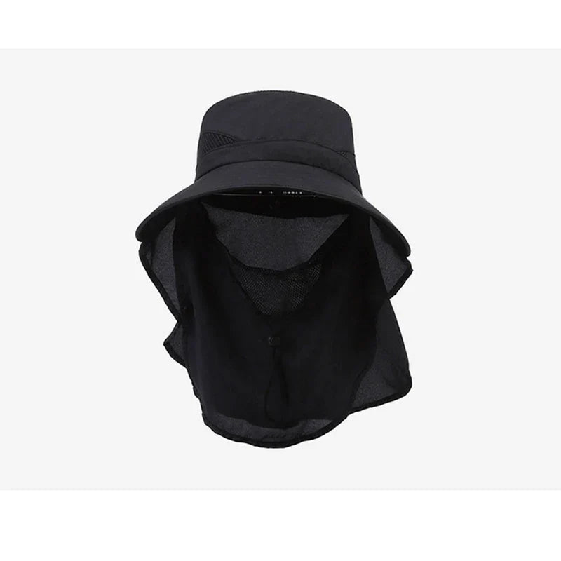 Outdoor Wide Brim Sun Hat with Neck Flap UV Protection