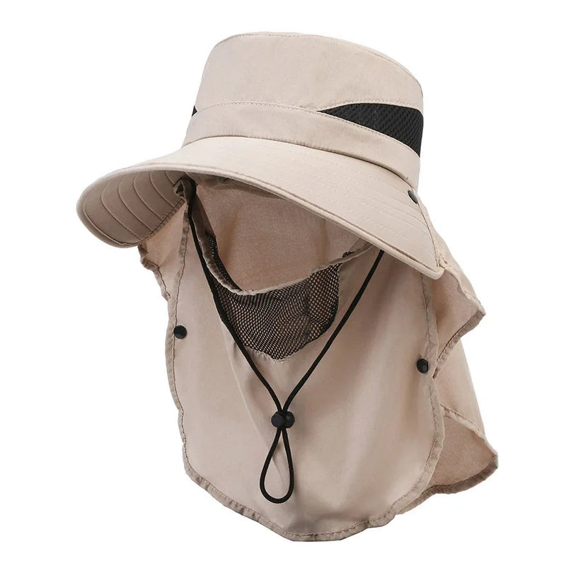 Outdoor Wide Brim Sun Hat with Neck Flap UV Protection