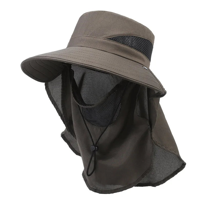 Outdoor Wide Brim Sun Hat with Neck Flap UV Protection