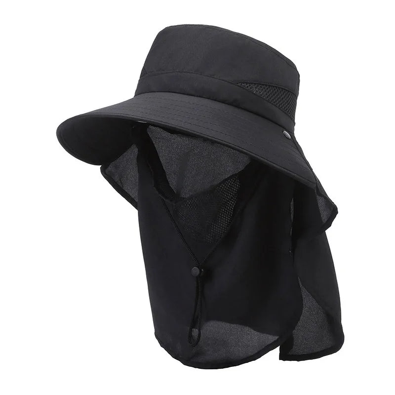 Outdoor Wide Brim Sun Hat with Neck Flap UV Protection