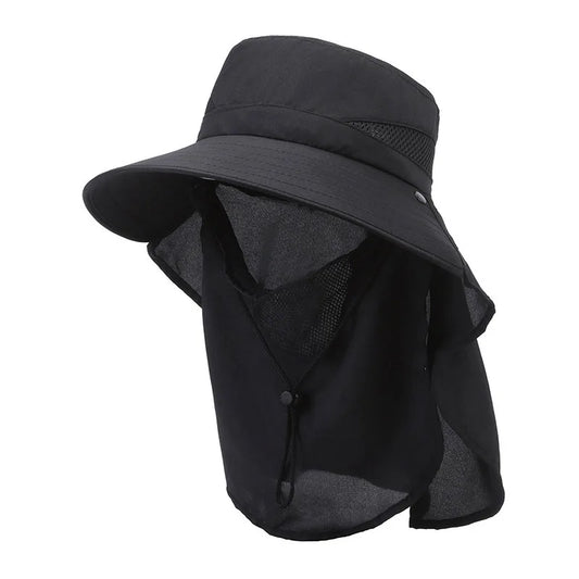Outdoor Wide Brim Sun Hat with Neck Flap UV Protection