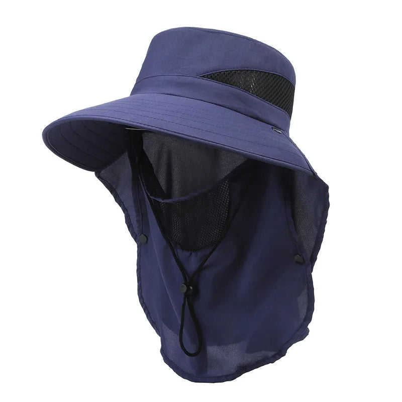 Outdoor Wide Brim Sun Hat with Neck Flap UV Protection