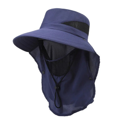 Outdoor Wide Brim Sun Hat with Neck Flap UV Protection