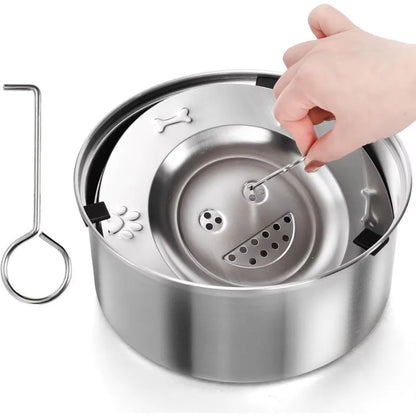 Stainless Steel Spill Free Slow Feeder Water Bowl Large Capacity