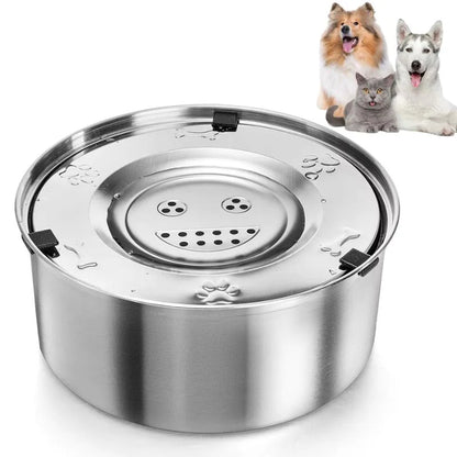 Stainless Steel Spill Free Slow Feeder Water Bowl Large Capacity