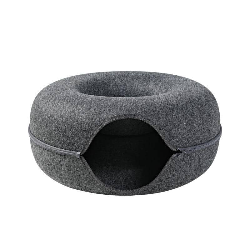 Interactive Felt Cat Tunnel Bed with Foldable Design for Indoor Cats