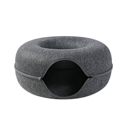 Interactive Felt Cat Tunnel Bed with Foldable Design for Indoor Cats