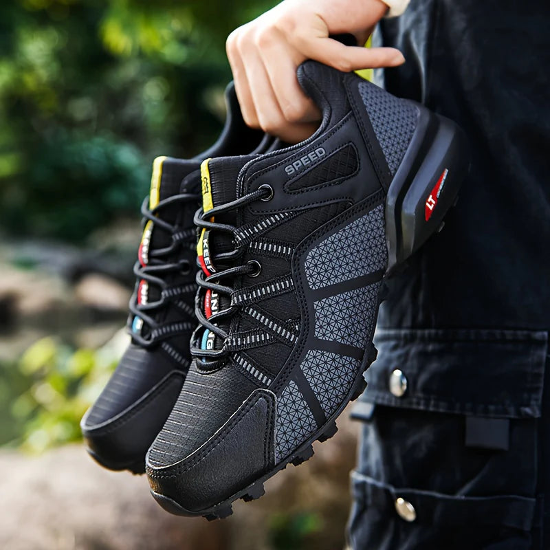 Men’s Leather Hiking Shoes – Non-Slip Outdoor Trekking Sneakers for Climbing & Walking