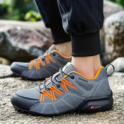 Men’s Leather Hiking Shoes – Non-Slip Outdoor Trekking Sneakers for Climbing & Walking