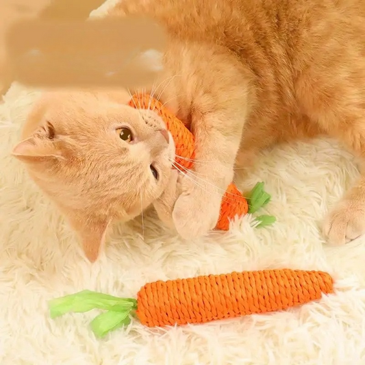 Whiskerchew™ Carrot Cat Teething Toy Bite-resistant, scratch-friendly