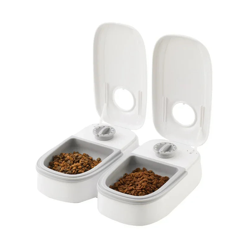 Nala™ Dual Bowl Timed Pet Feeder 700ml Automatic Food Dispenser