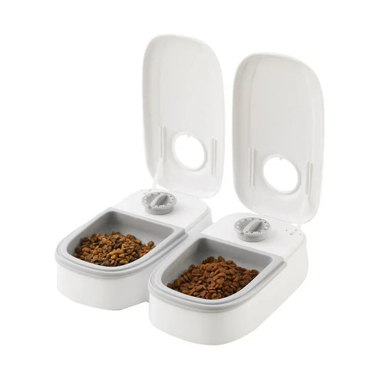 Nala™ Dual Bowl Timed Pet Feeder 700ml Automatic Food Dispenser