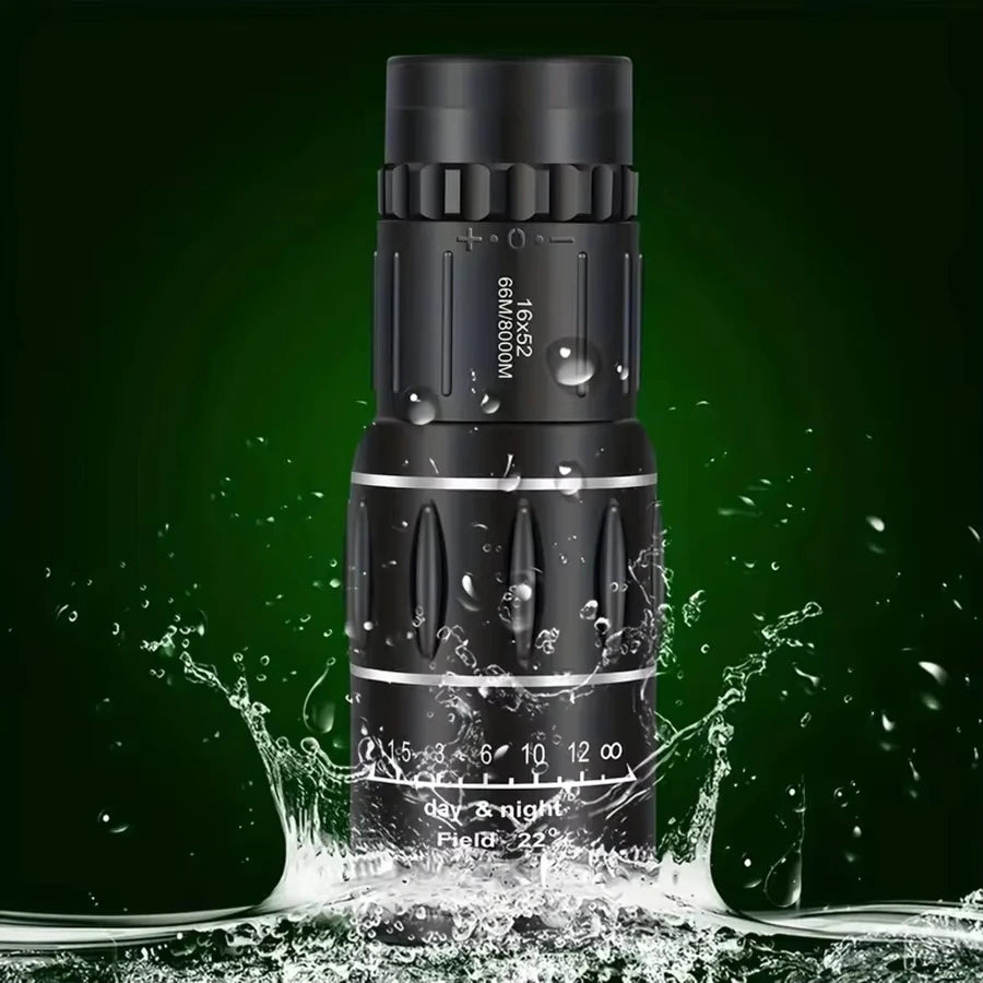 16x52 HD Monocular Telescope with BAK4 Prism and IPX4 Waterproof Design
