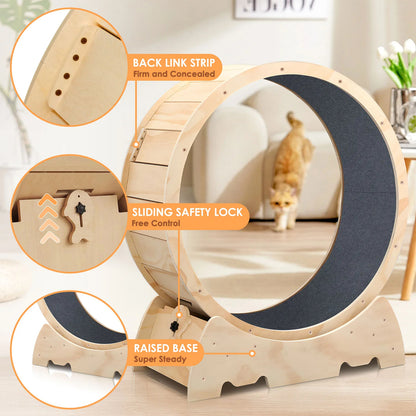 Lunacat™ Solid Wood Cat Exercise Wheel Quiet