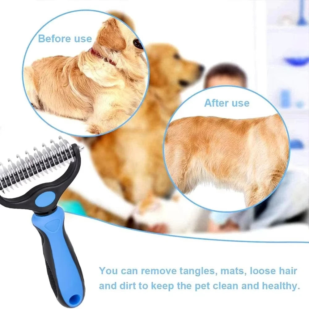 Max™ Dual-Sided Dog Grooming Brush Deshedding Tool For Tangles & Loose Fur
