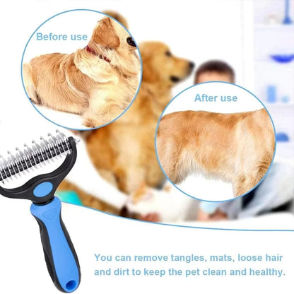 Max™ Dual-Sided Dog Grooming Brush Deshedding Tool For Tangles & Loose Fur