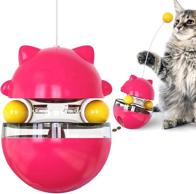 Oliver™ 3-in-1 Cat Wobble Toy with Treat Dispenser and Spring Ball