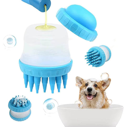 Soft Silicone Pet Bath Brush – 2-in-1 Shampoo & Massage Grooming Tool for Dogs and Cats