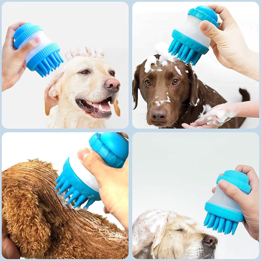 Soft Silicone Pet Bath Brush – 2-in-1 Shampoo & Massage Grooming Tool for Dogs and Cats